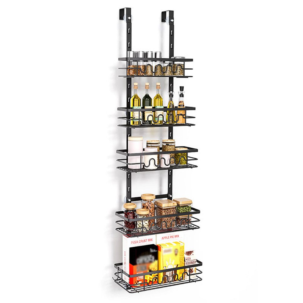GarveeMore Küchenorganizer-Set Über der Tür Speisekammer Veranstalter, Metall hängenden Gewürzregal, Pantry Tür Organizer Regale Multi-Tier über die Tür für Küche Bad