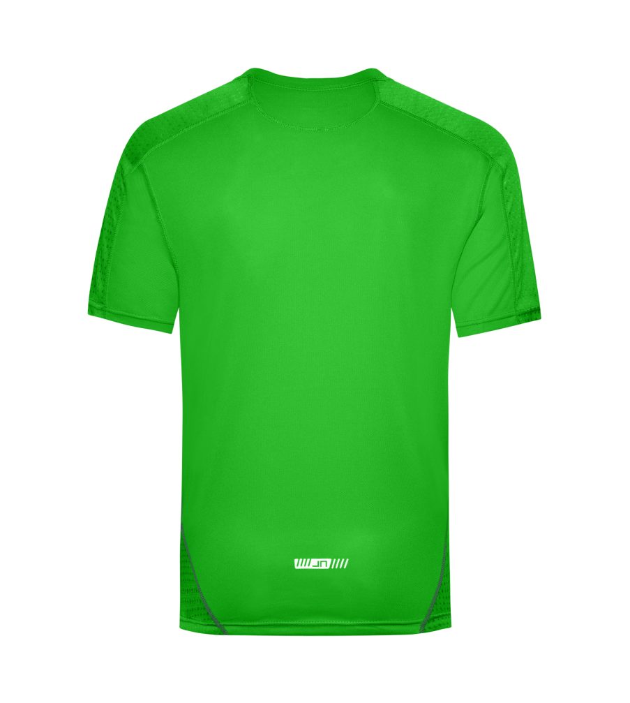 und (Doppelpack, Laufshirt Atmungsaktiv Herren T-Shirt 2er-Pack) green/iron-grey Feuchtigkeitsregulierend James & Doppelpack JN472 Running Kurzarm Nicholson Laufshirt