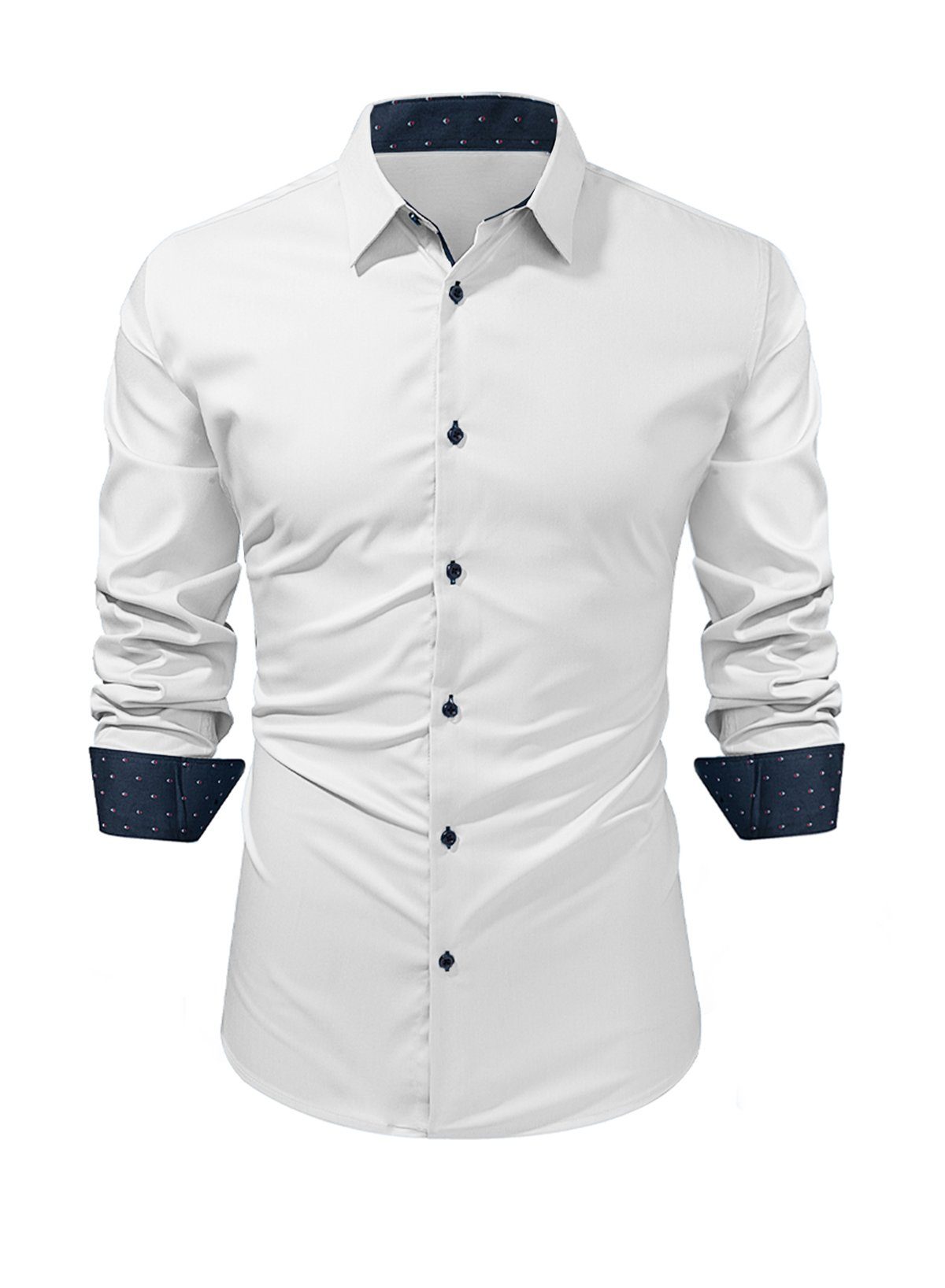 JMIERR Businesshemd Businesshemd Langarm Freizeithemd Herrenhemden Casual Für Anzug S-2XL Regular Langarm Kentkragen Uni Weiß