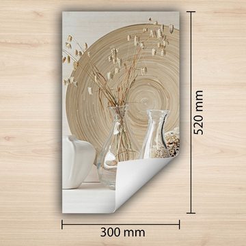 Decorwelt Herd-Abdeckplatte Herdabdeckplatte Kunststoff Aufrollbare Matte Küche Beige Stillleben, (30x52, 1 tlg), für alle Herdarten excl. Gasherde