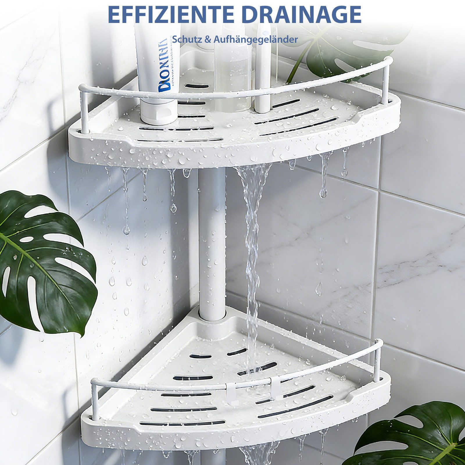 Sekey Duschregal Duschregal Ohne Bohren Duschablage Teleskop mit 4 Körben 81-310 cm