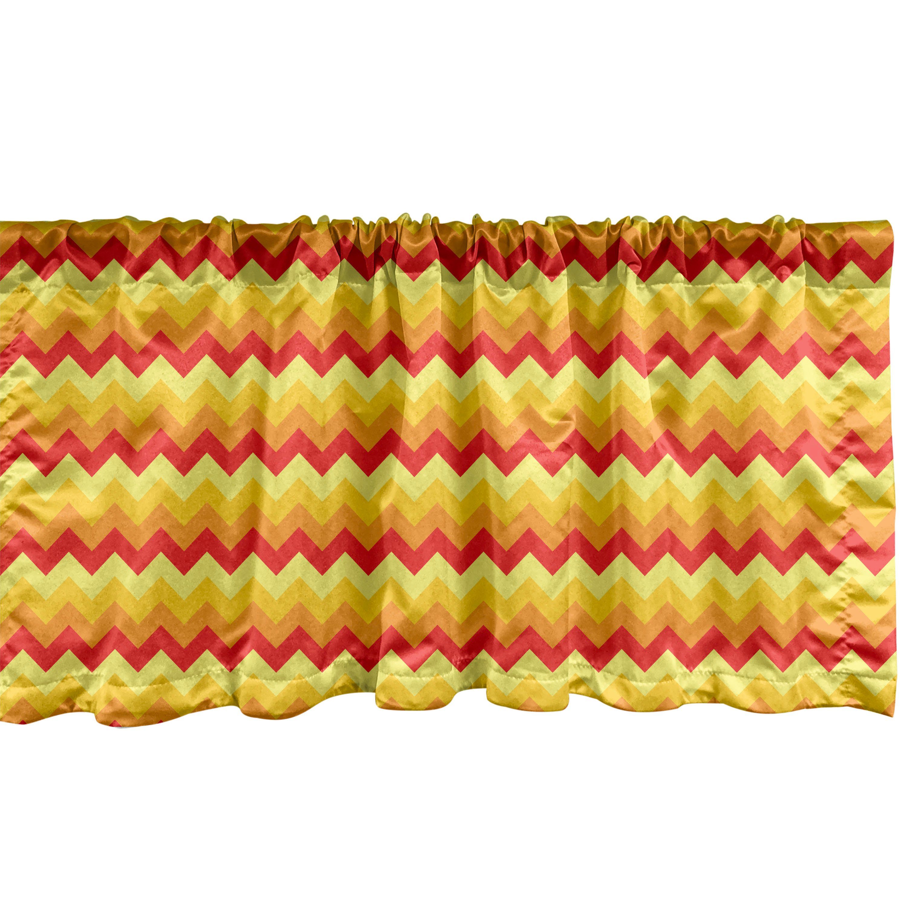 Scheibengardine Vorhang Volant für Küche Schlafzimmer Dekor mit Stangentasche, Abakuhaus, Microfaser, Yellow Chevron Warm Farbe Pfeil