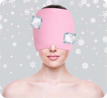 GelldG Bommelmütze Migräne Maske Gel Kühlmütze,Wiederverwendbare Kaltkompressionstherapie