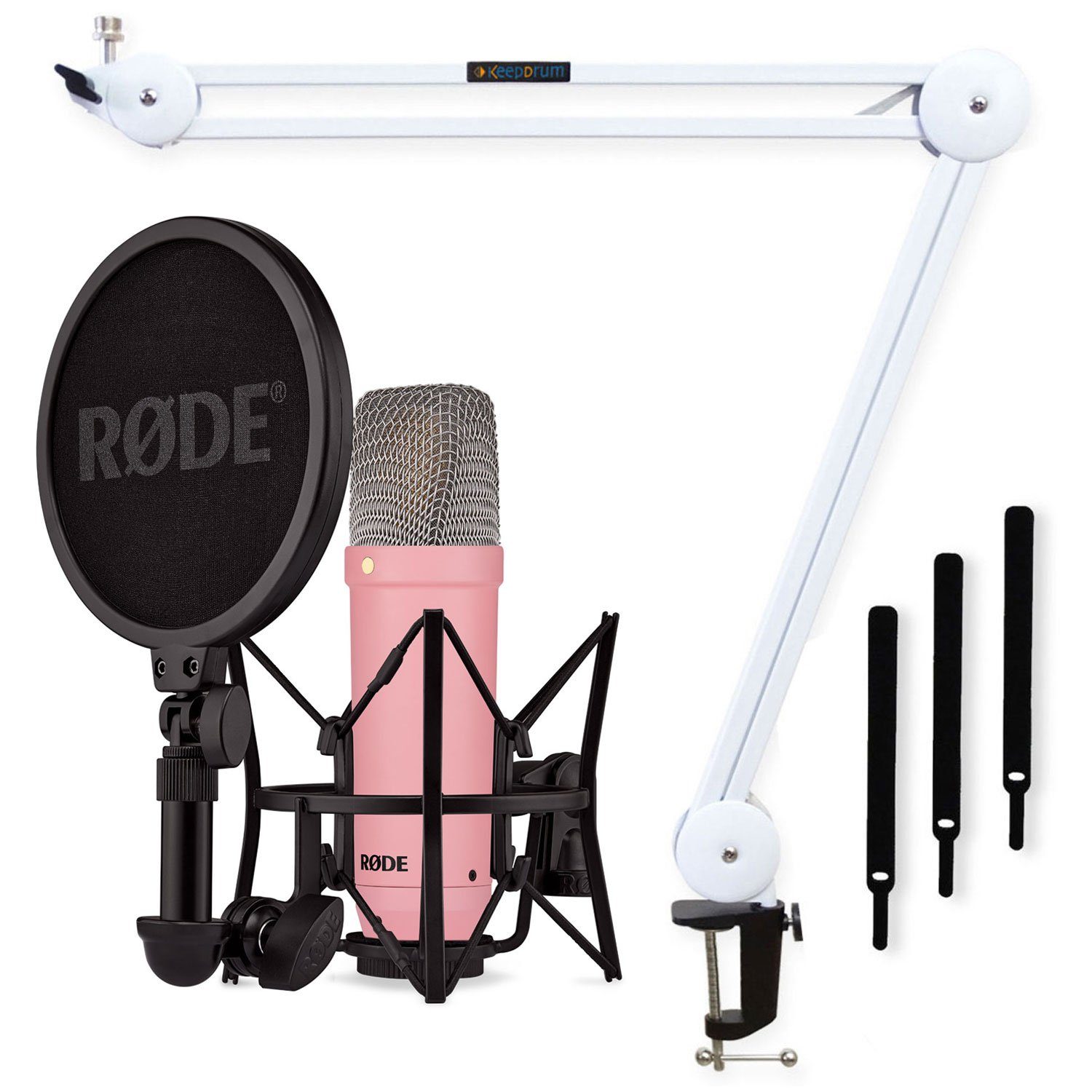Mikrofon Rode NT1 Signature Pink Mikrofon mit Gelenkarm Weiss