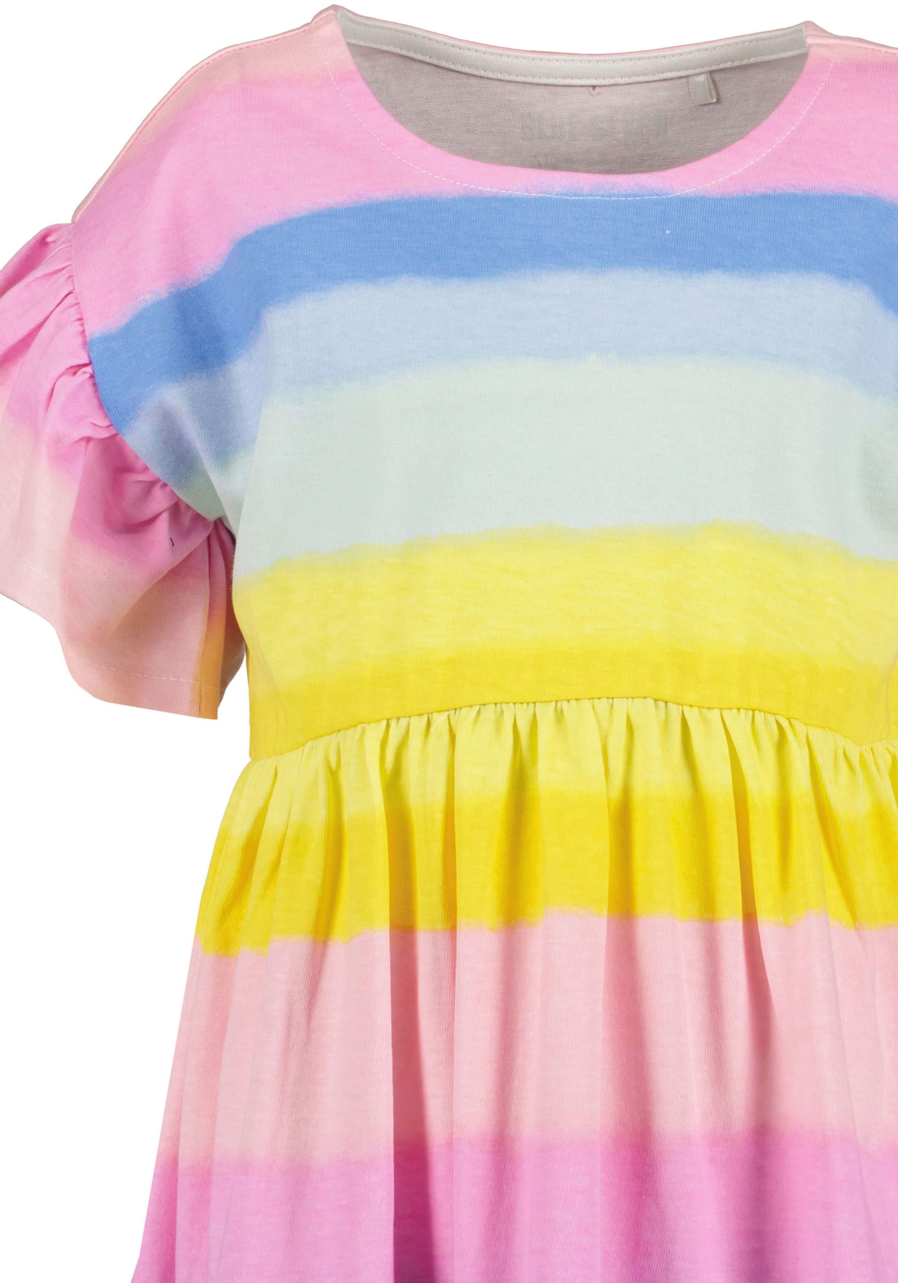 Blue Seven Sweatkleid (1-tlg) mit süßem Volants an den leicht überschnittenen Schultern