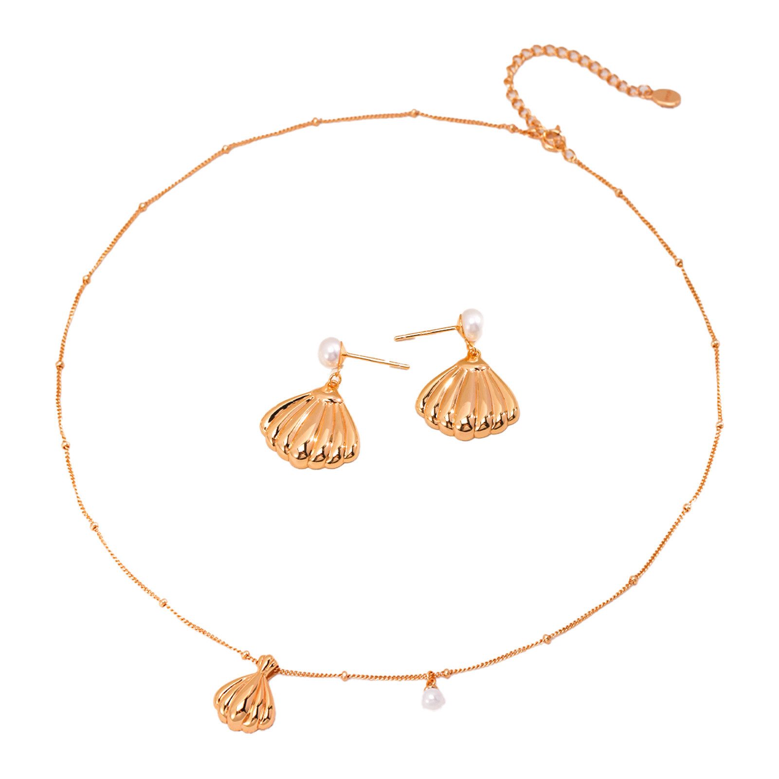 Schmuckset halskette damen silber925,halskette perlen,perlenohrringe,18kvergoldet