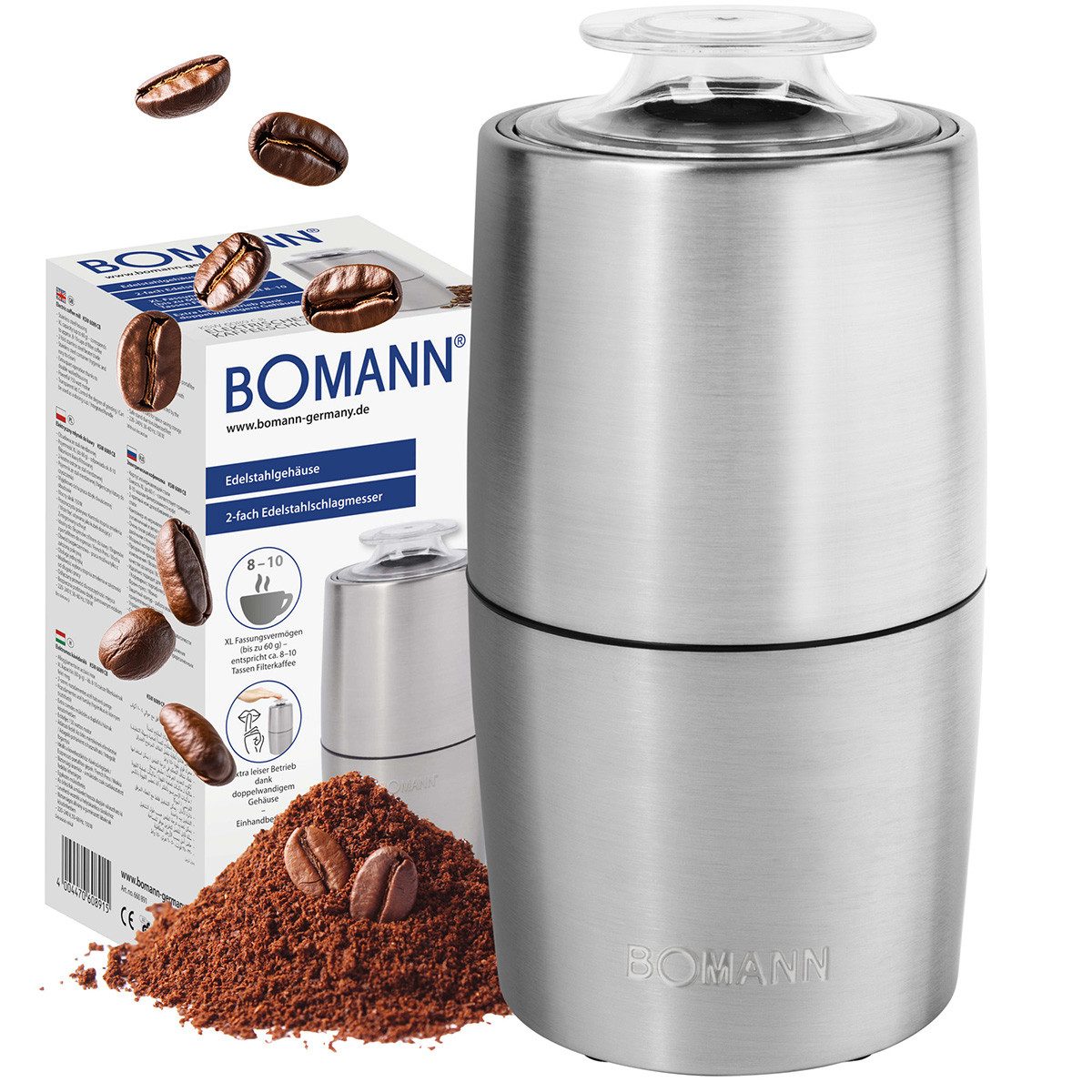BOMANN Kaffeemühle KSW 6089 CB, Kaffeemühle elektrisch, für 60g Kaffeebohnen