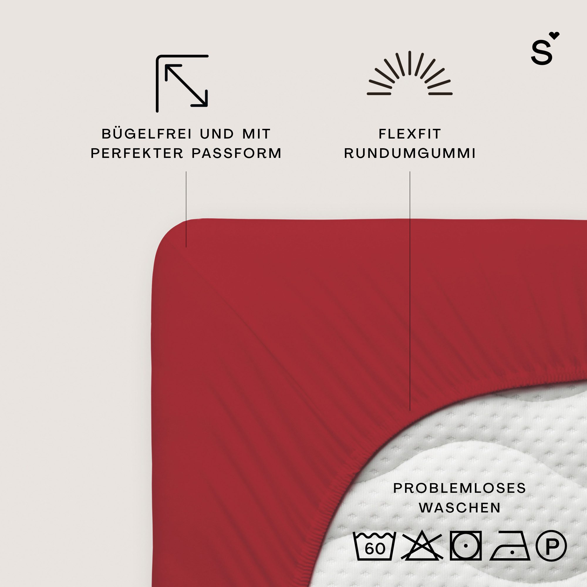 Schlafgut Spannbettlaken Basic Cotton Bettlaken, 160 g/m², 100% Baumwolle, Spannbetttuch, Jersey, Gummizug: rundum, (1 Stück), Spannbettlaken bis 20 cm Matratzenhöhe, bügelfrei und pflegeleicht