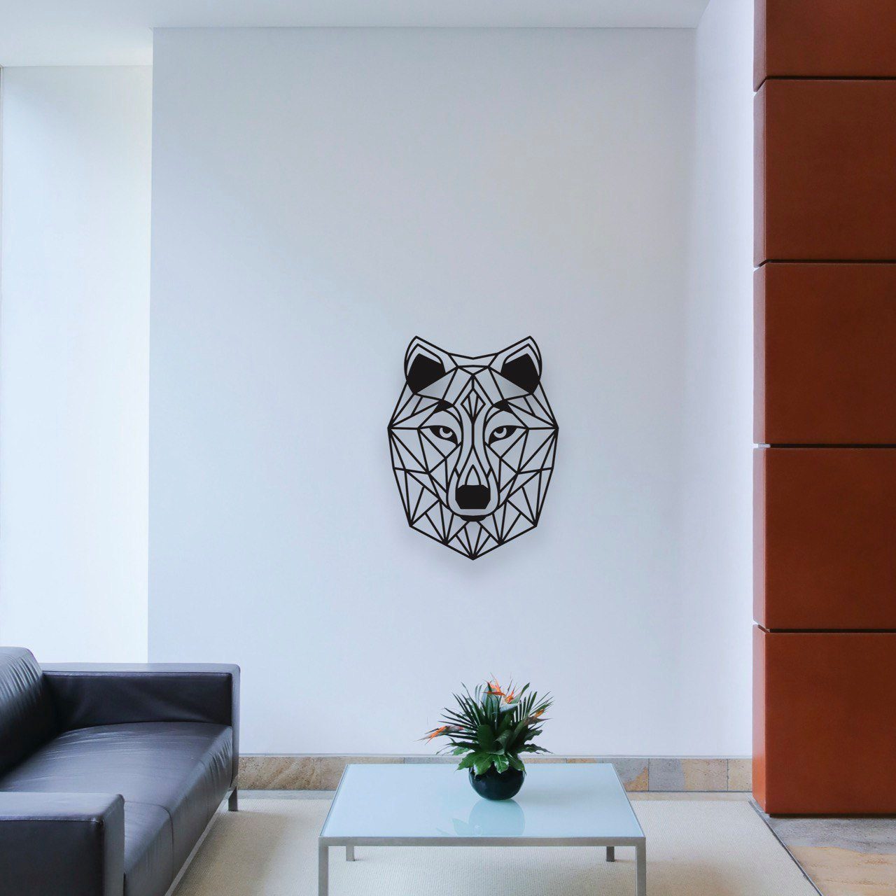 WoodFriends Wandbild aus Holz Wolf Holzschild zum Aufkleben Wölfe Wolfkopf Deko, Wandkunst Geburtstagsgeschenk Jäger Wolfliebhaber Kinderzimmer