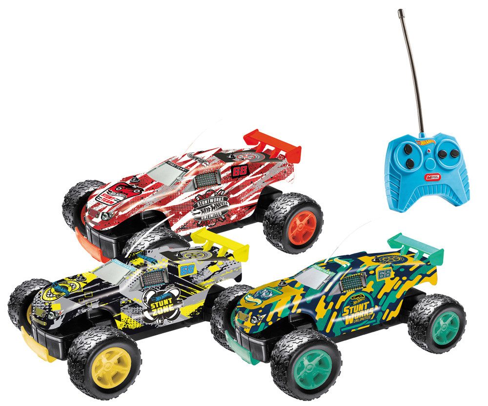 Happy People Spielzeug-Monstertruck Hot Wheels RC Rock Monster rot/gelb/grün 17x14x34cm 3fach sortiert