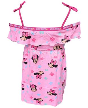 Disney Minnie Mouse Sommerkleid Minnie Maus Off-Shoulder Jerseykleid für Mädchen Gr. 104-134 cm