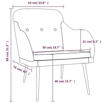vidaXL Sessel Sessel Dunkelgrün 63x76x80 cm Stoff (1-St)
