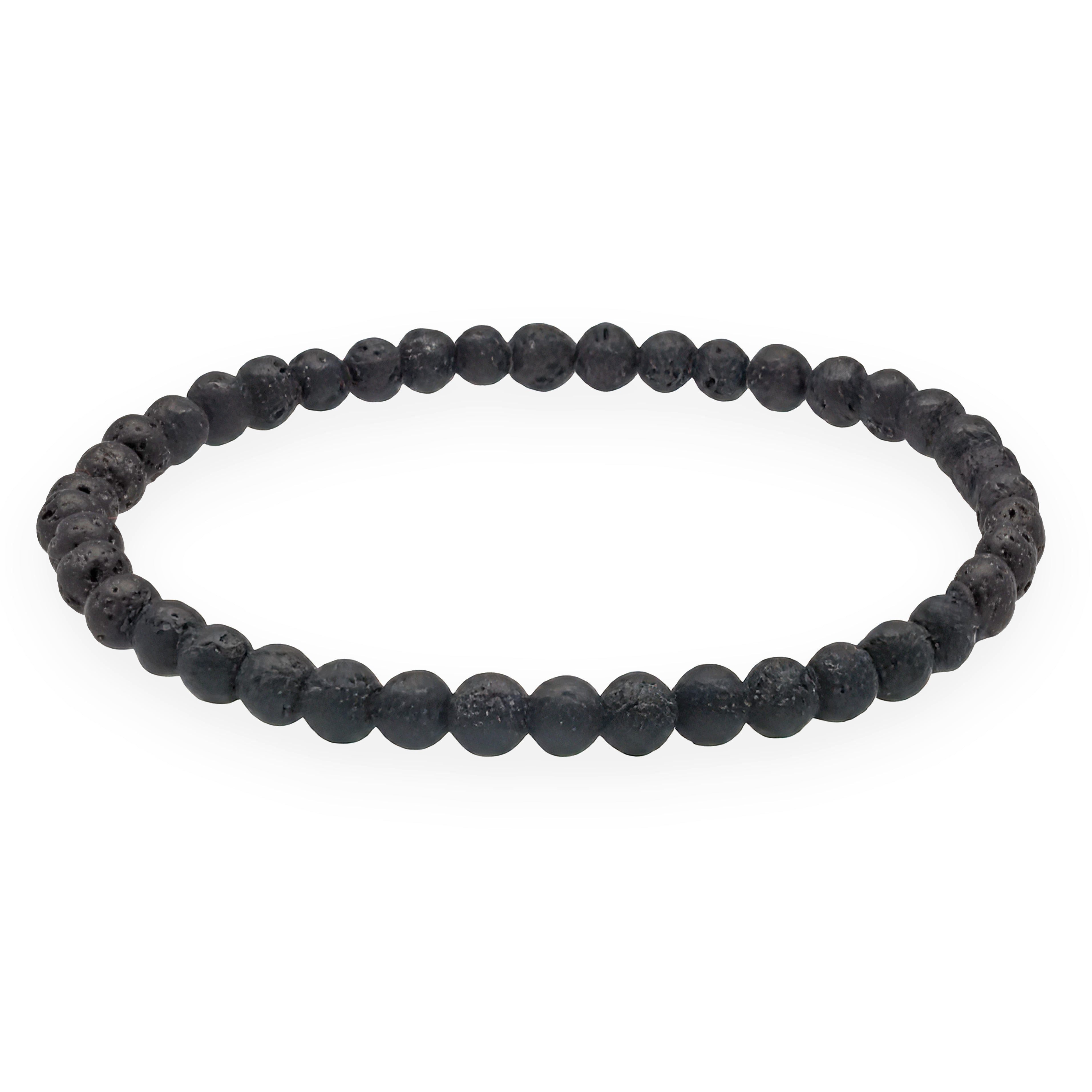 Lebensquelle Plus Armband Lavastein Mini-Kugelarmband, 4 mm