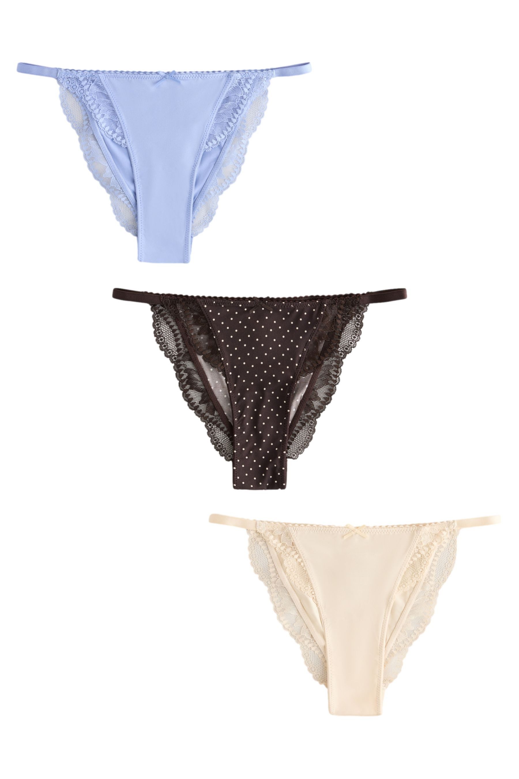 Next Tanga Mikrofaser-Slips mit Spitze im 3er-Pack, Tanga (3-St)