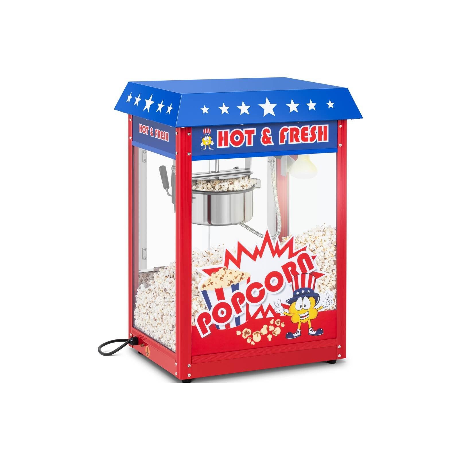 Royal Catering Popcornmaschine Popcornmaschine Popcornmaker Popcornautomat 1600W 5kg/h USA Design