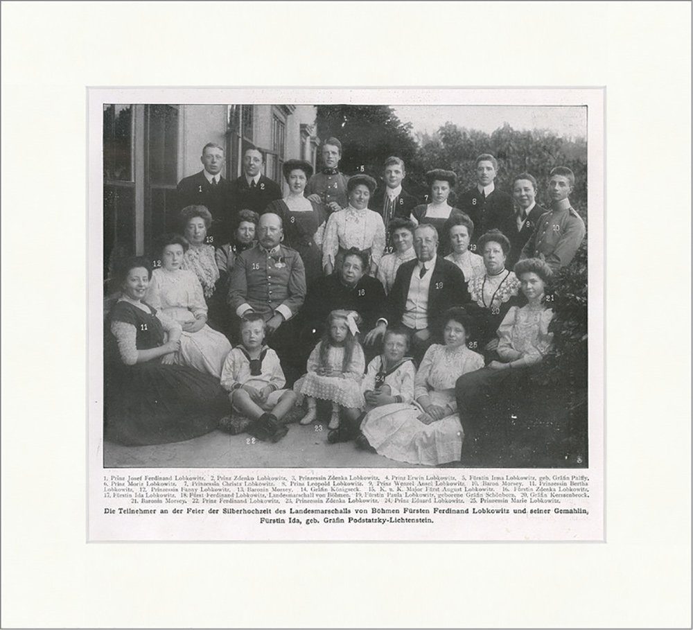BillerAntik Kunstdruck Silberhochzeit von Ferdinand Lobkowitz 1908 Böhmen Adel Feier F_Vintag, (1 St)