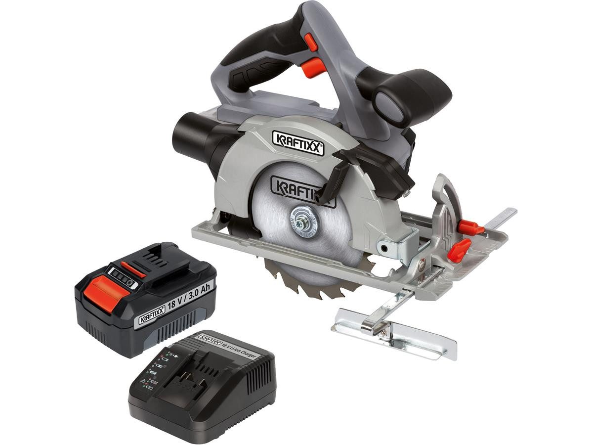 KRAFTIXX® Handkreissäge KX-HKS 18 Li, Set, 4-St., inkl. 3,0Ah Akku, kompatibel mit Einhell Power X-Change Akkusystem