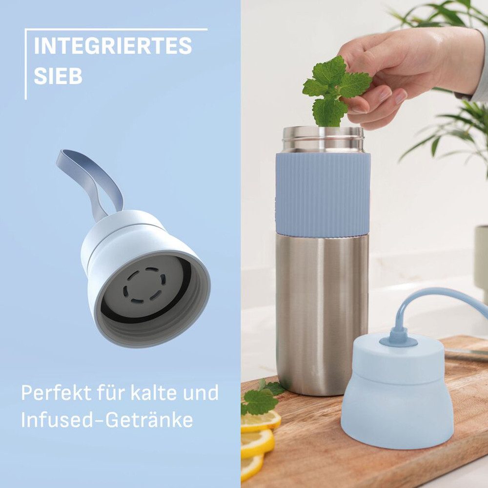 Emsa Isolierflasche beYou Twist, mit integriertem Sieb und Trageband, 100% dicht, spülmaschinengeeignet