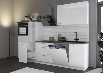 Küchen-Preisbombe Küchenzeile Lara Weiß hochglanz 280 cm Küche Einbauküche Küchenblock Singleküche