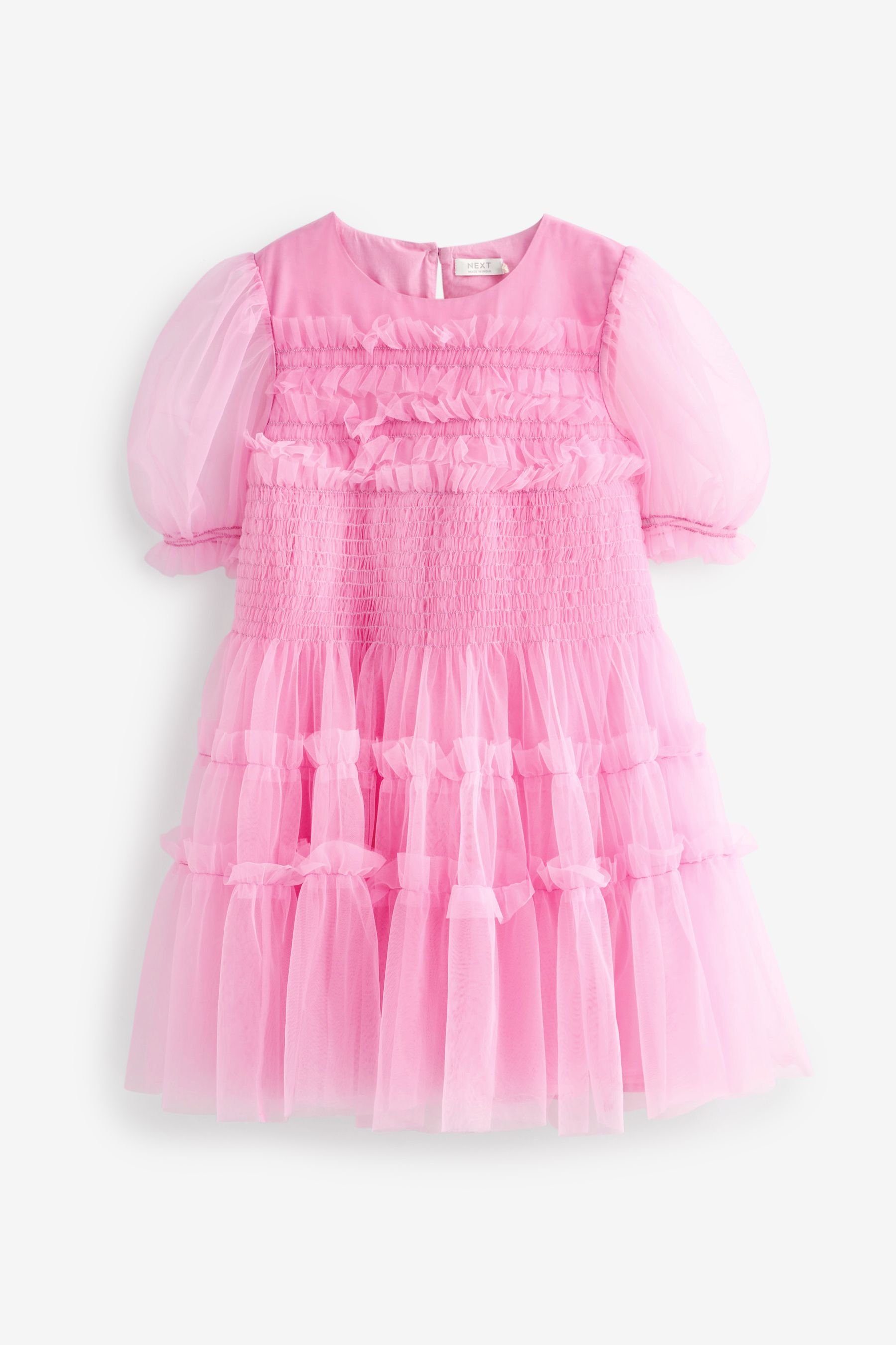 Next Tüllkleid Kleid mit Mesh-Tüll (1-tlg) Pink