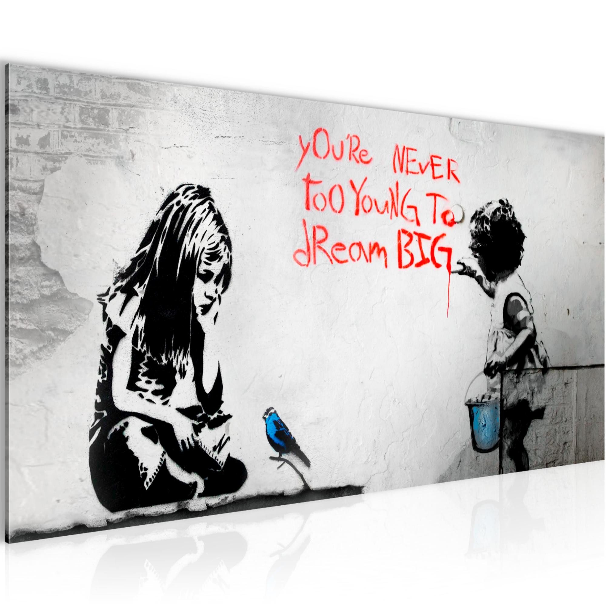 Runa Art Wandbild Wandbild Banksy Bilder XXL Wohnzimmer Schlafzimmer 100 x 40 cm, (1 St)