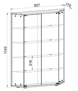 VCM Hängevitrine Wandvitrine Hängevitrine Glasvitrine Benila L (1-St)