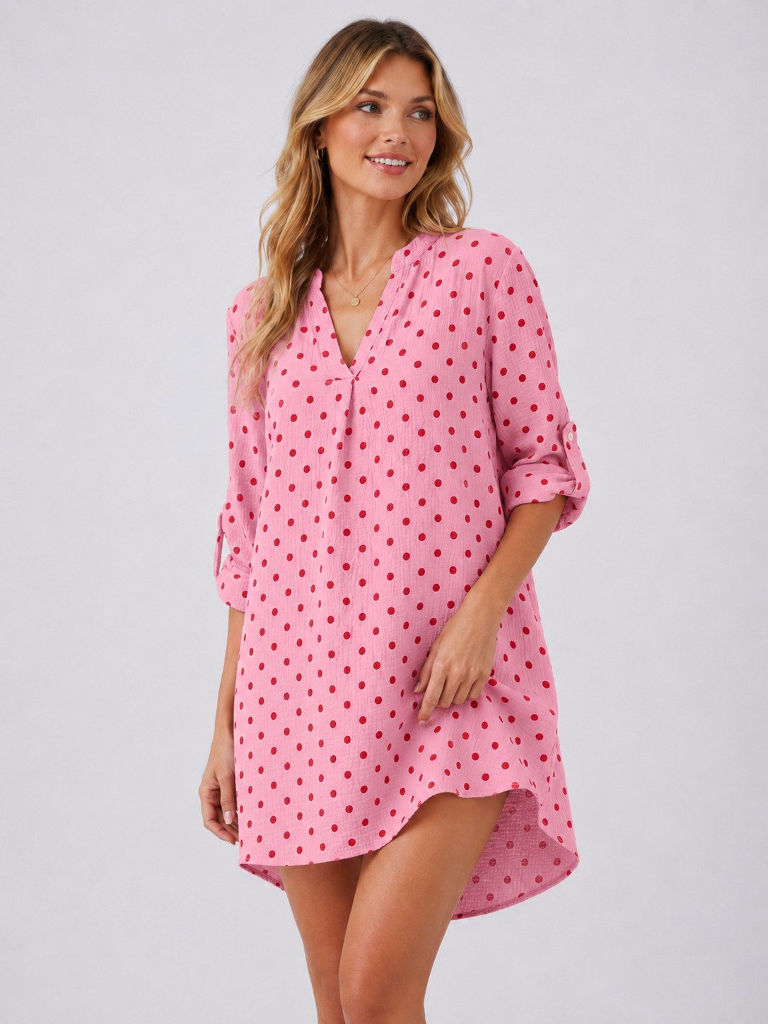 Zwillingsherz Tunikakleid Musselin Tunika/Kleid mit Herzen o. Punkten
