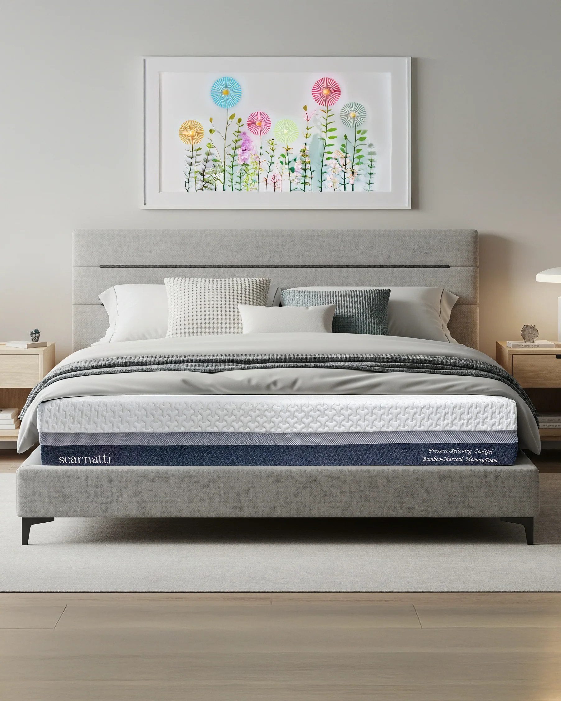 Gelschaummatratze PREMIUM Matratze 90x200 cm, Jugendbett, Einzelbett, 7-Zonen, H3/H4, scarnatti, 18 cm hoch, (90x200, Jugendbett, Einzelbett, Testsieger, Wendematratze, Der perfekte Begleiter fürs Jugend-, Gäste- oder Einzelbett), Milbenresistente Grüntee-Schicht für allergikerfreundlichen Schlaf