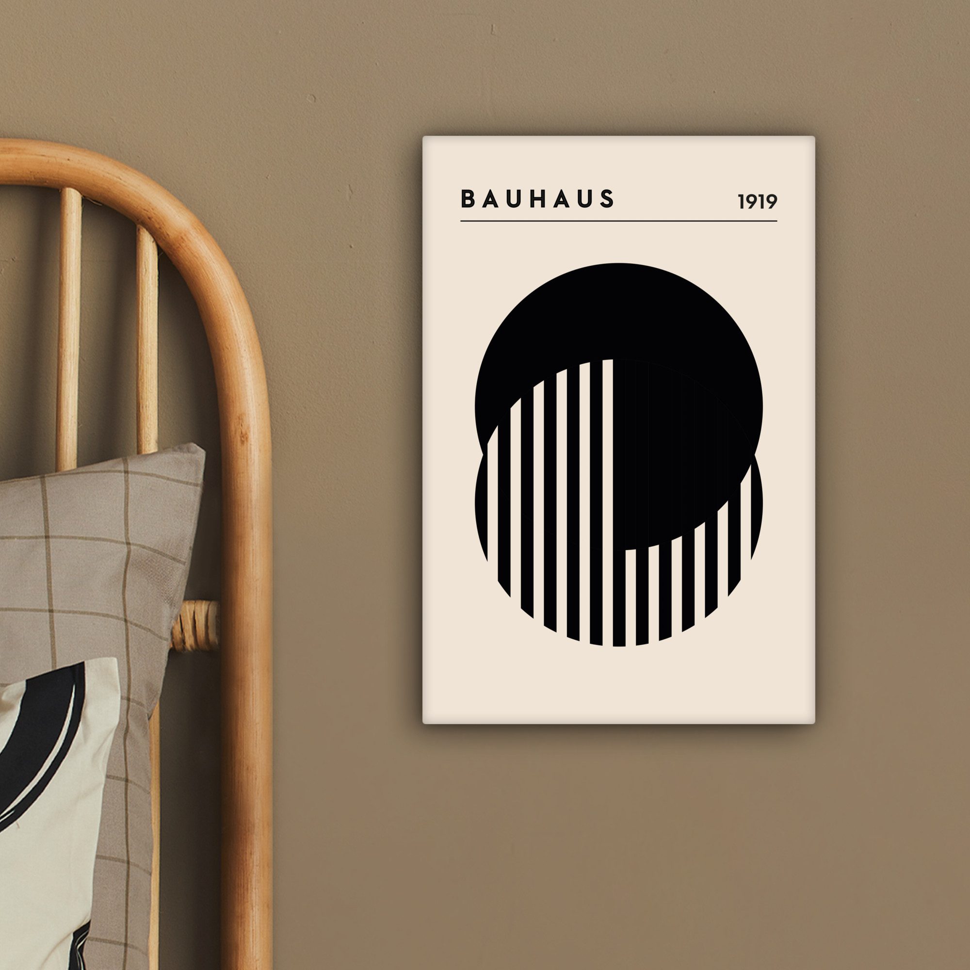 OneMillionCanvasses® Leinwandbild Bauhaus - Retro - Schwarz - Weiß - Abstrakt, Fotodruck (1 St), Leinwand Canvas Wandbild, Wanddekoration 20x30 cm – Bild 4 von 5