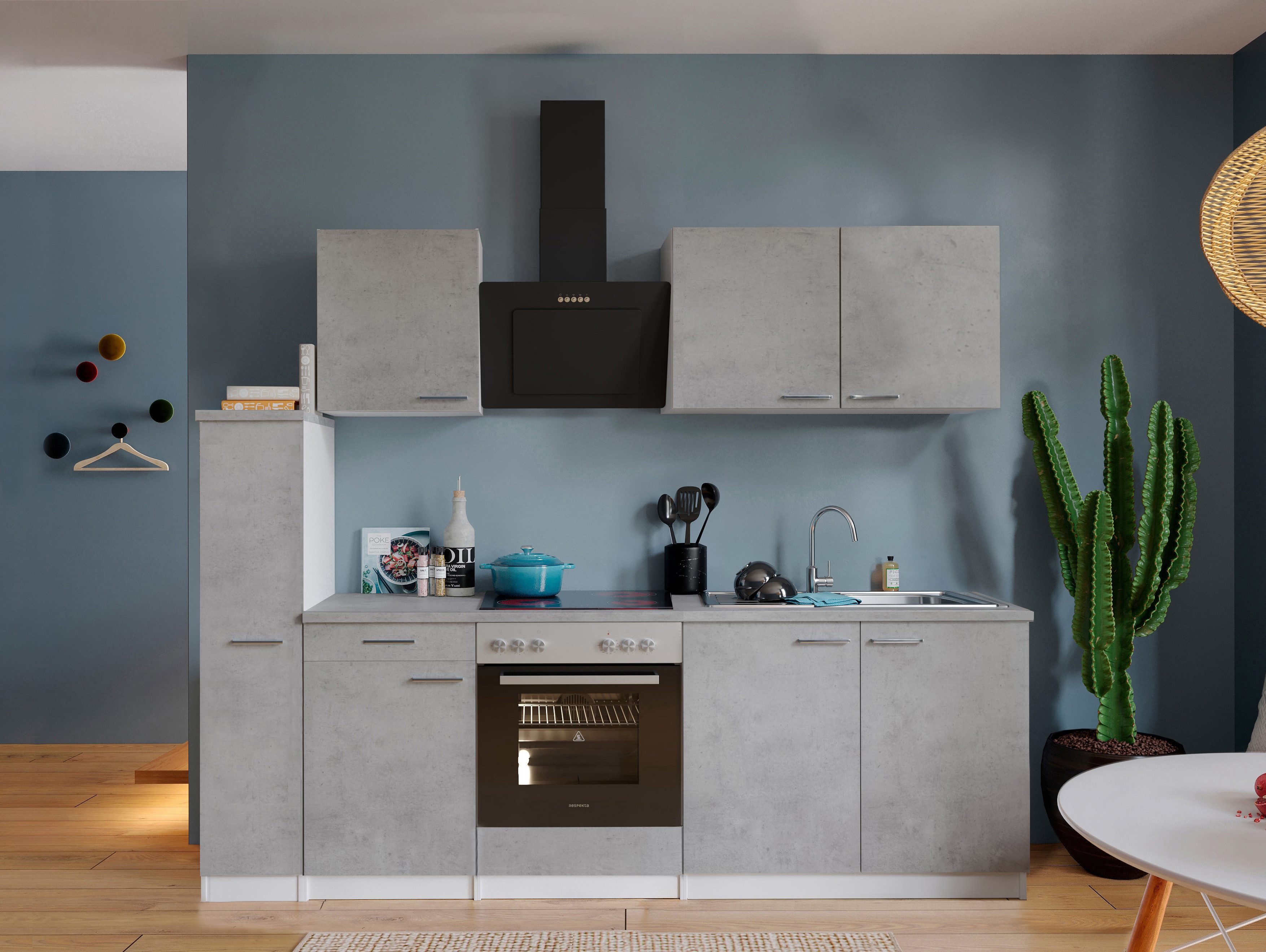 RESPEKTA Küchenzeile Malia, Breite 240 cm, 85 cm Arbeitshöhe, in exklusiver Konfiguration für OTTO