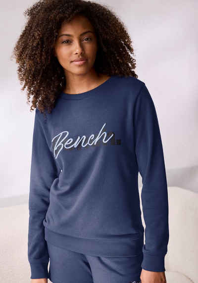 Bench. Loungewear Sweatshirt mit Logodruck und Stickerei, Loungeanzug