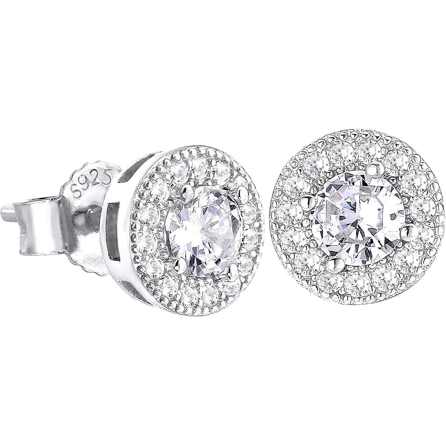 LuxusKollektion Ohrring und Ketten Set Herren Ohrringe Silber 925 Iced Out günstig online kaufen