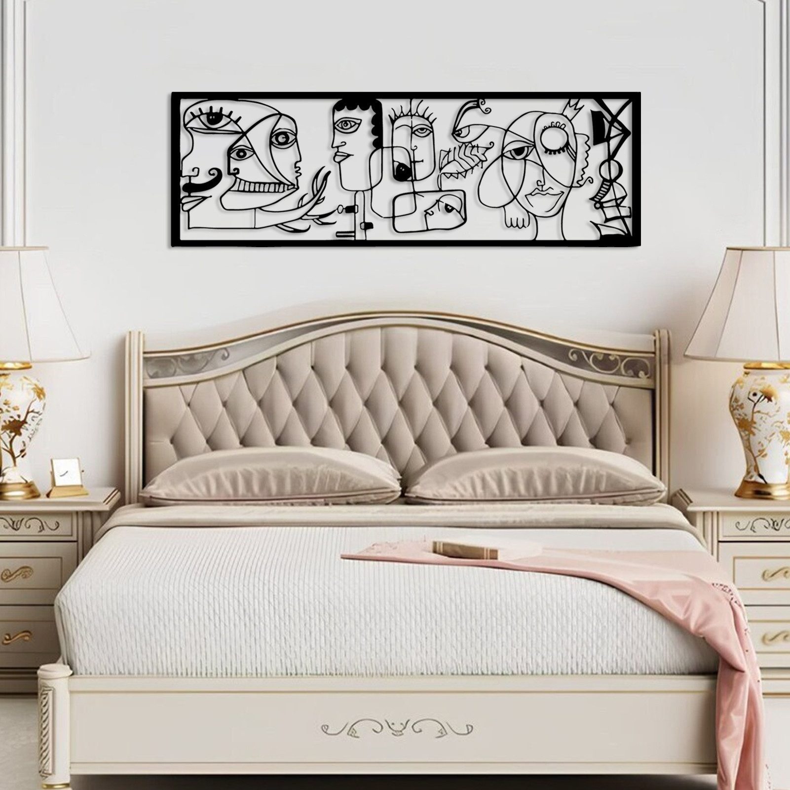 Jumpeak Wanddekoobjekt wanddekoration metall,Picasso Art Déco,Abstrakte Kunst,wall art, wanddekoration wohnzimmer,Metallverzierung,Verschiedene Stile