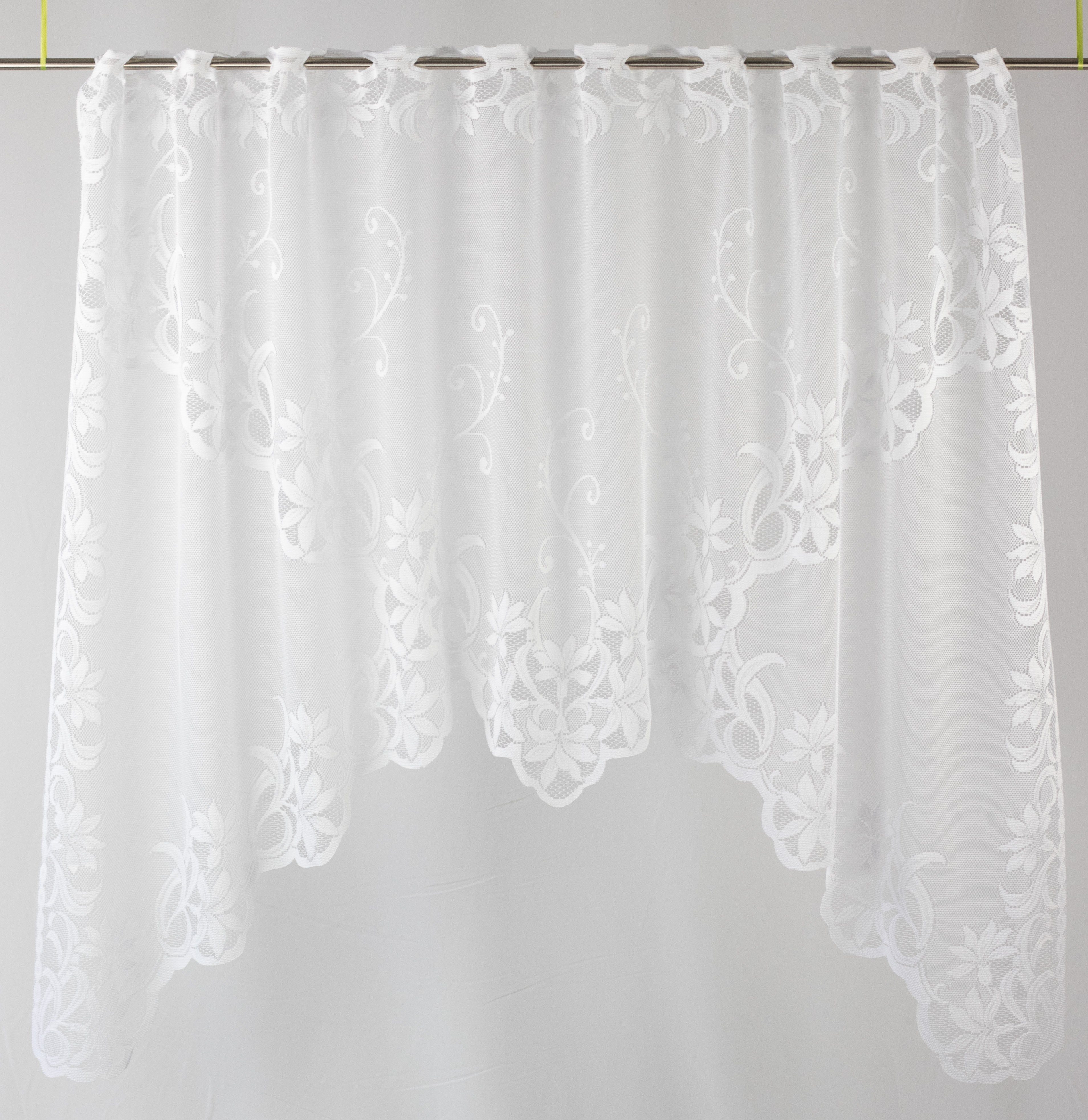 EXPERIENCE Scheibengardine Scheibengardine Bistrogardine Jacquard 2308 105x150 cm Weiß, Durchzuglöcher, halbtransparent, Store