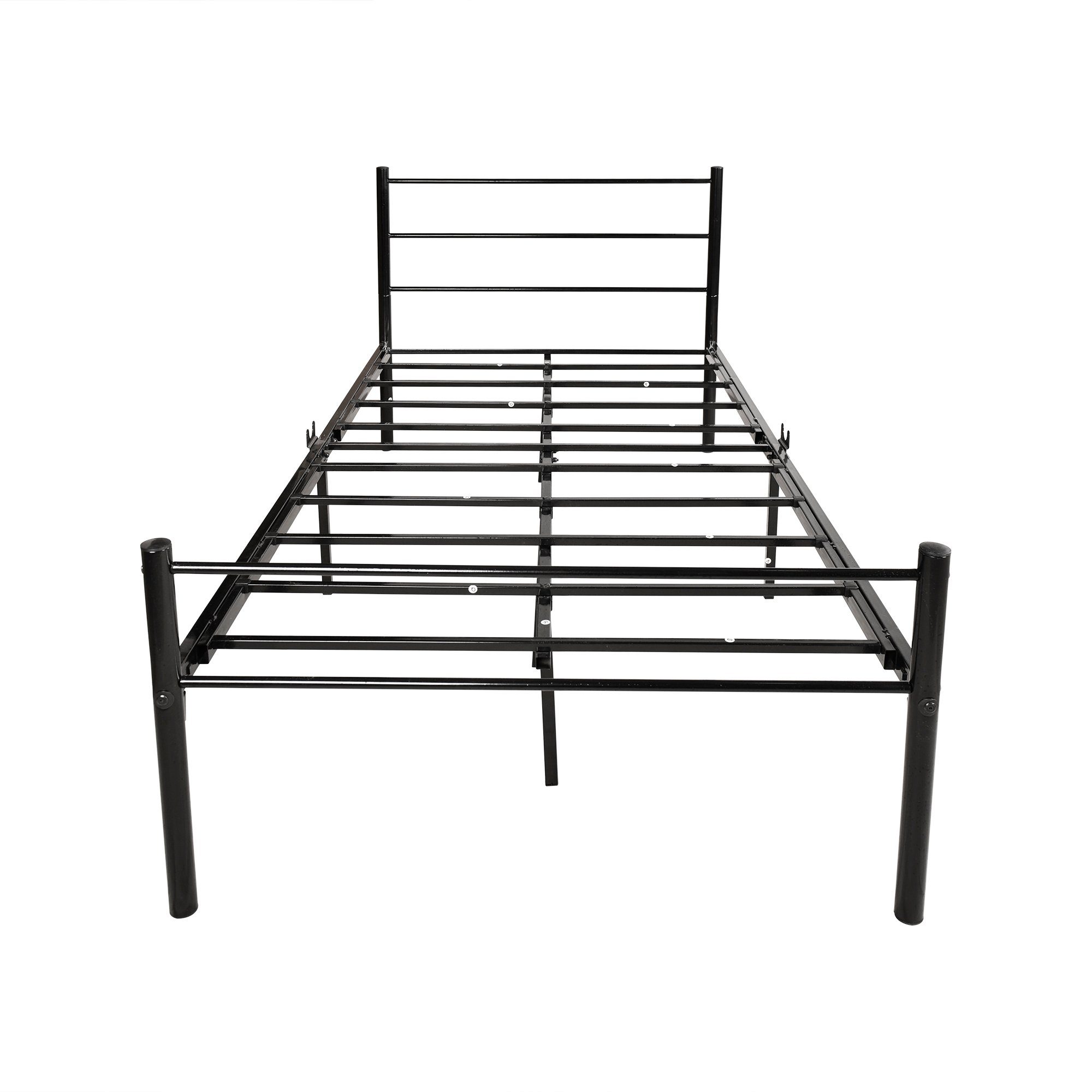 Metallbett (Gästebett Jugendbett), Einzelbett mit Lattenrost für Schlafzimmer Gästezimmer Bett 90x200 cm
