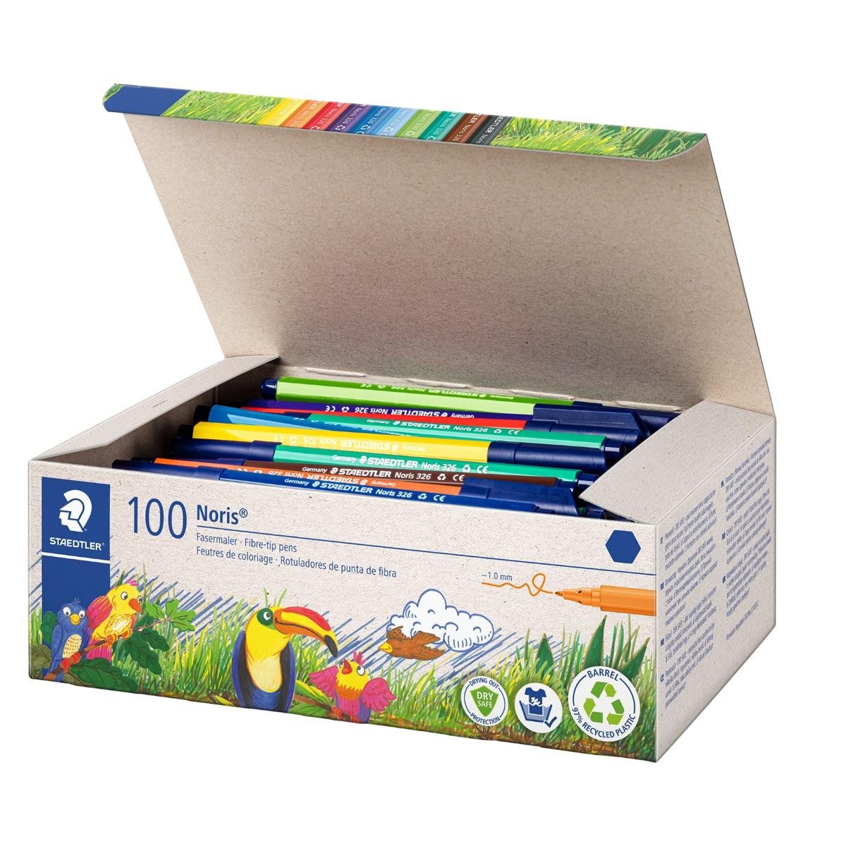 STAEDTLER Faserstift STAEDTLER Noris 326 Fasermaler - Klassensatz - 1 mm - 100 Stück -