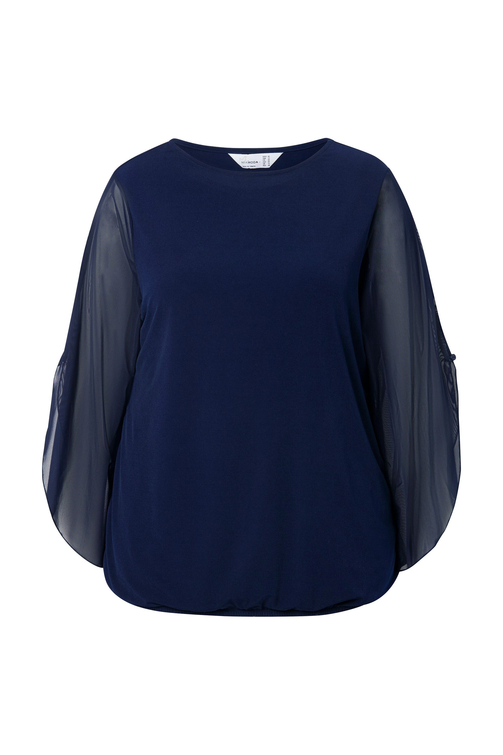 MIAMODA Longbluse Bluse 3/4-Mesh-Ärmel mit Schlitz günstig online kaufen