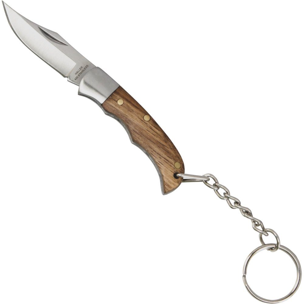 Haller Messer Taschenmesser Mini Messer Schlüsselanhänger Zebraholzgriff