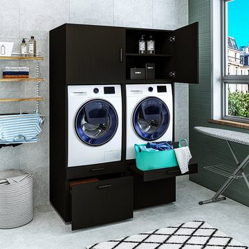 Roomart Waschmaschinenumbauschrank (Überbauschrank für Waschmaschine Trockner Waschturm Mehrzweckschrank)