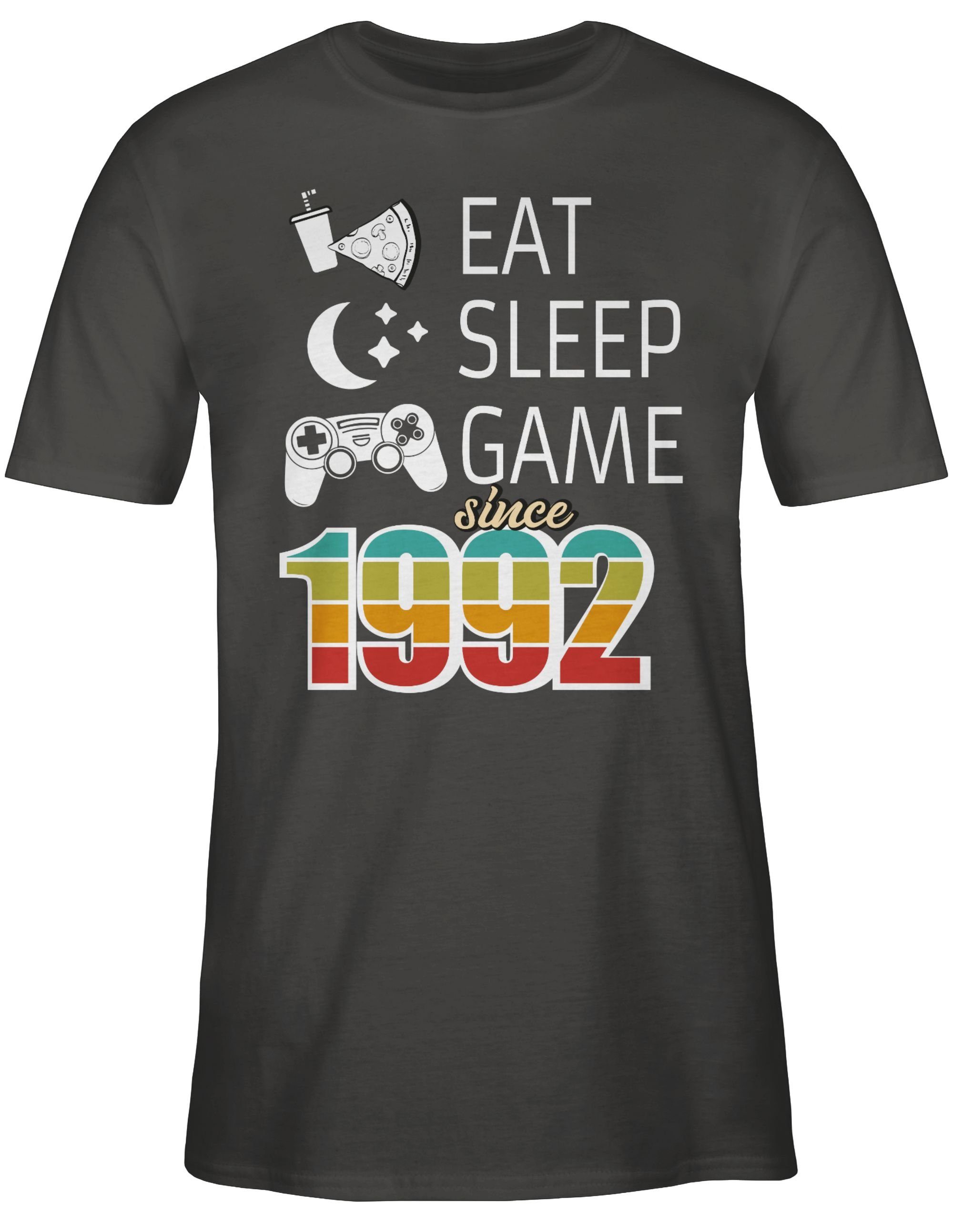 T-Shirt 03 Geburtstag since Game 1992 Eat 30. sleep Shirtracer Dunkelgrau
