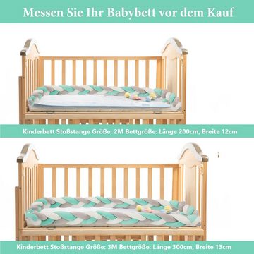 Randaco Bettnestchen Baby Nestchen Bettschlange Kopfschutz Babybett Bettumrandung 2M/3M, (200-tlg)