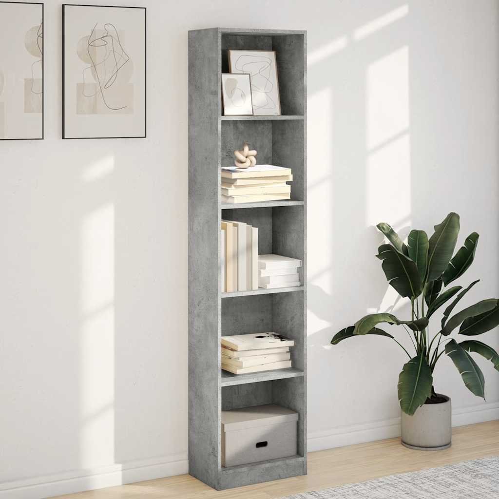 vidaXL Bücherregal Bücherregal Betongrau 40x24x176 cm Holzwerkstoff, 1-tlg. günstig online kaufen