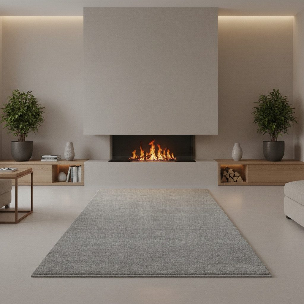 Jimri Teppich Lotus Wohnzimmer Teppich Einfarbig Kurzflor Läufer Uni, Rechteckig, Wohnzimmer Teppich Einfarbig Kurzflor Läufer