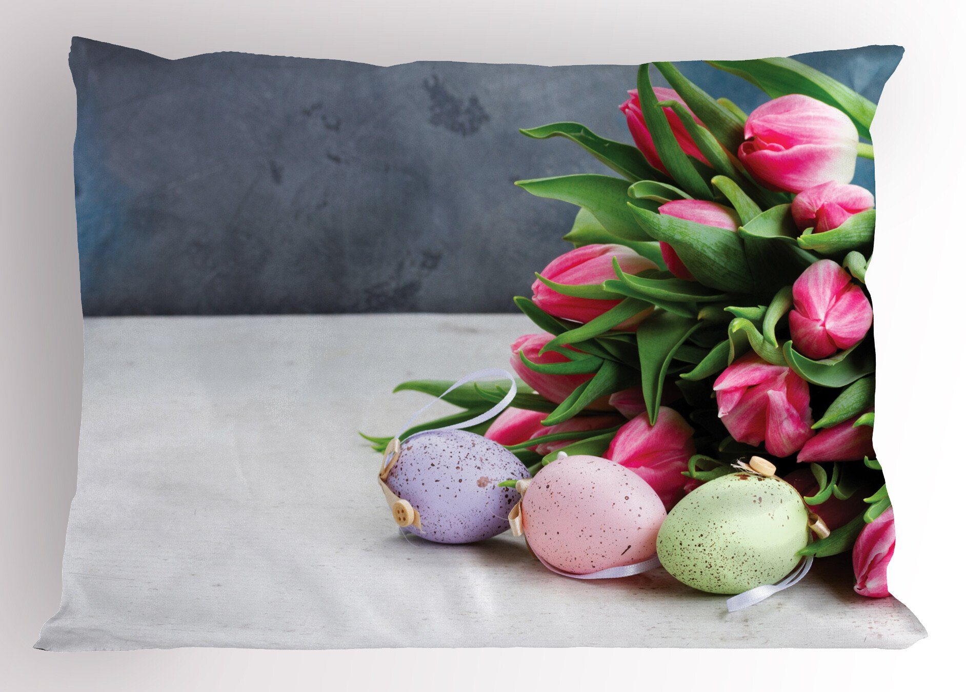 Kissenbezüge Dekorativer Standard King Size Ostereier Farbe Gedruckter Kissenbezug, Stück), (1 Natürliche Abakuhaus Tulpen