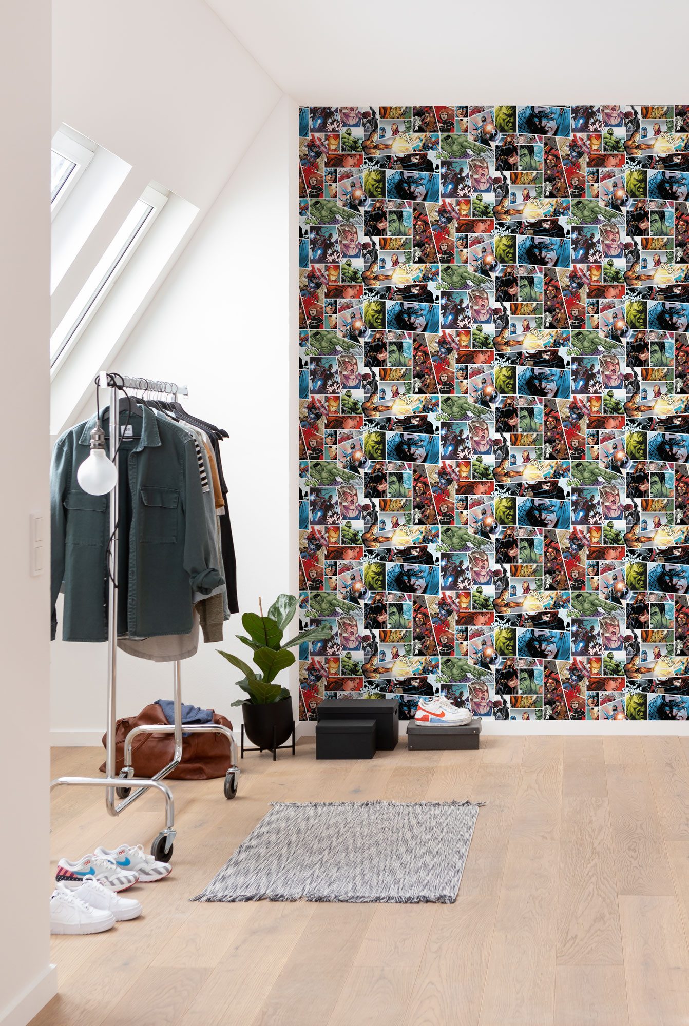 Komar Vliestapete Marvel Comic Panel, glatt, bedruckt, (1 St), Rolle mit 53 x 1005 cm