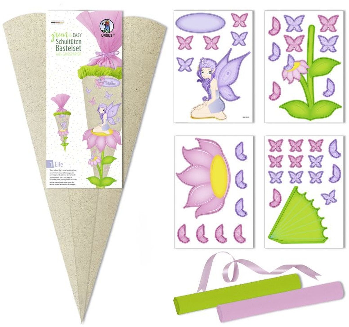Ursus - Ludwig Bähr Schultüte Schultüten-Bastelset 68cm Green & Easy Pegasus