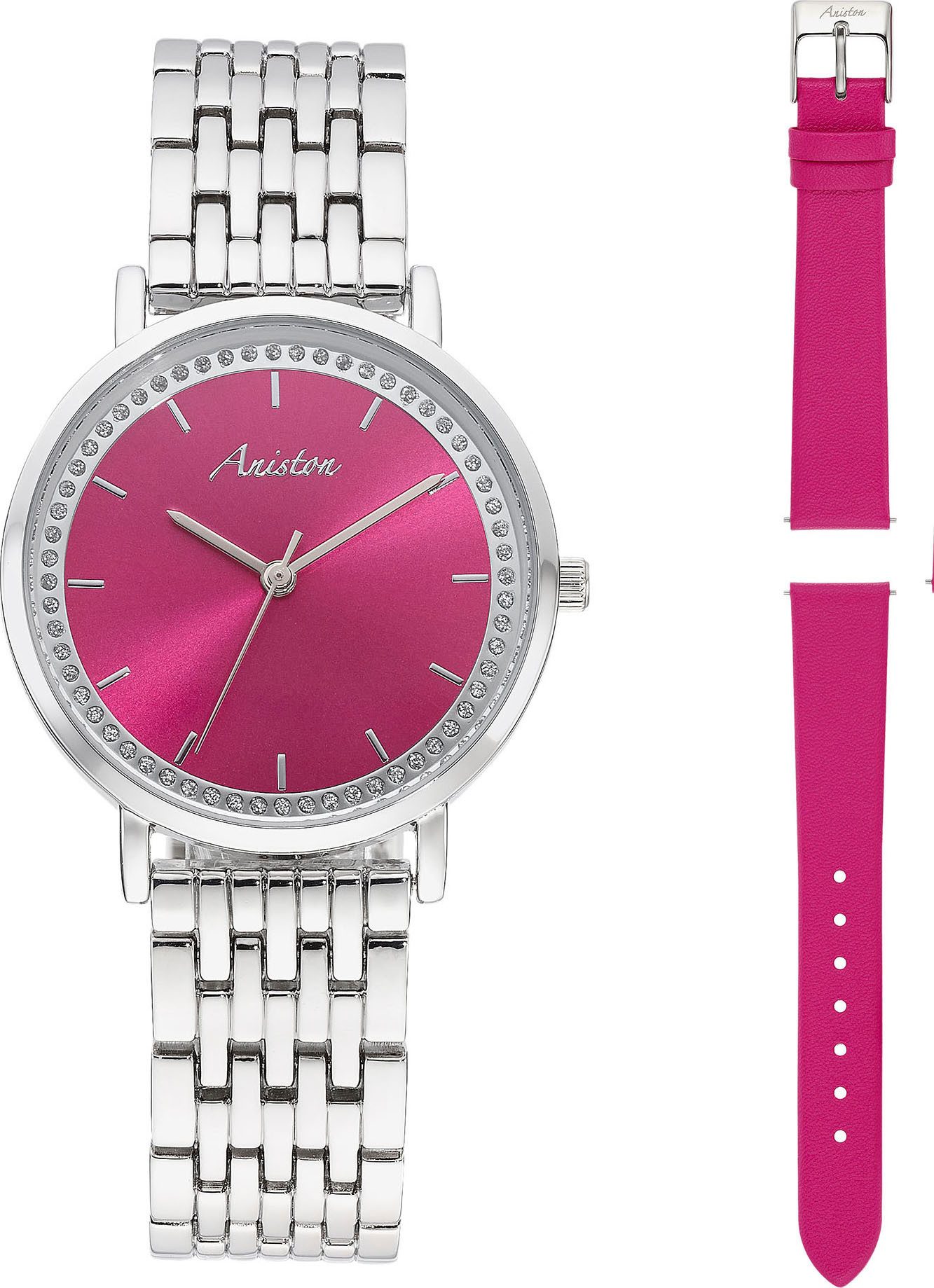 Aniston JEWELRY & WATCHES Quarzuhr, (Set, 2-tlg., mit Wechselband), Armband günstig online kaufen