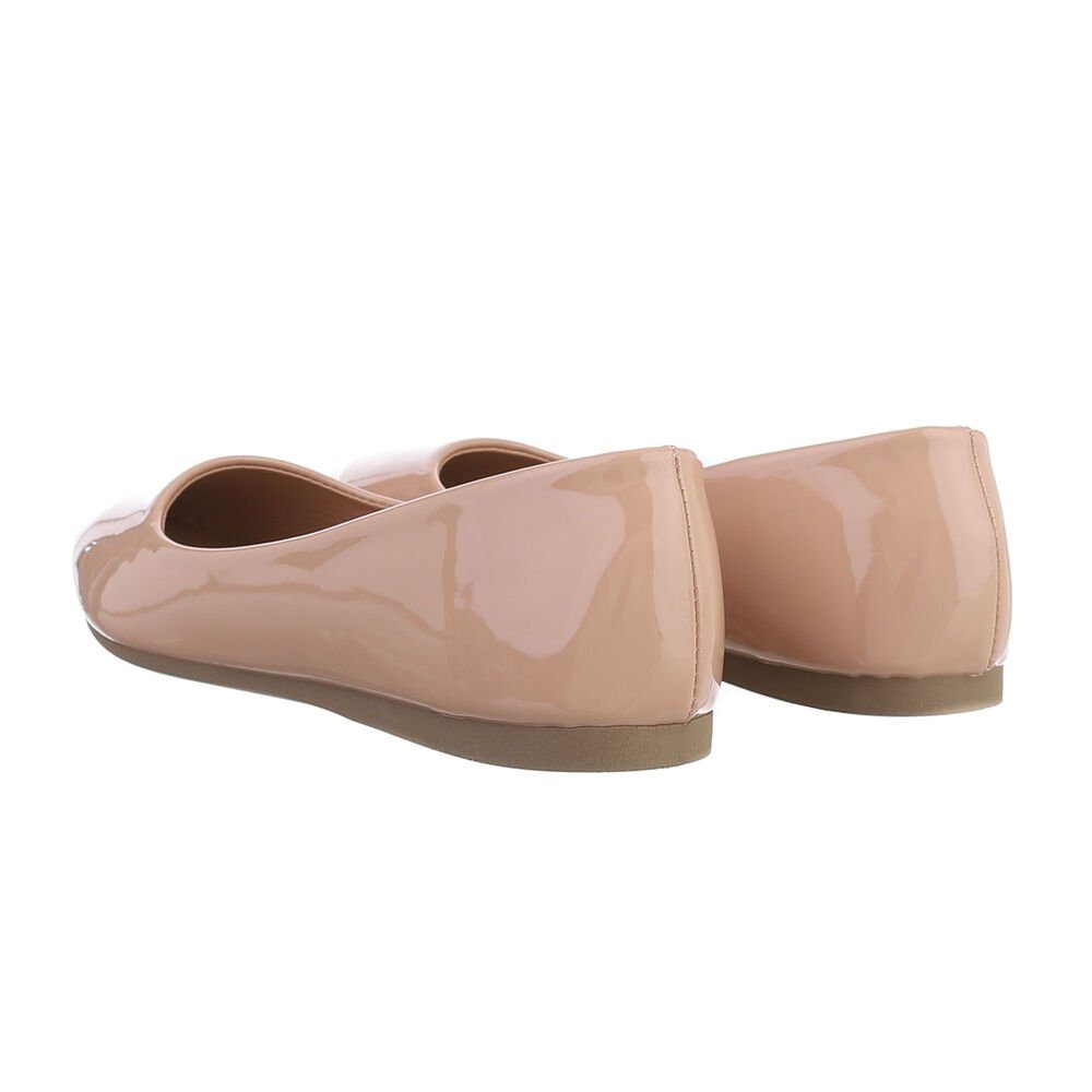 Ital-Design Damen Schlupfschuhe Freizeit Ballerina (82071374) Flach Klassische Ballerinas in Beige