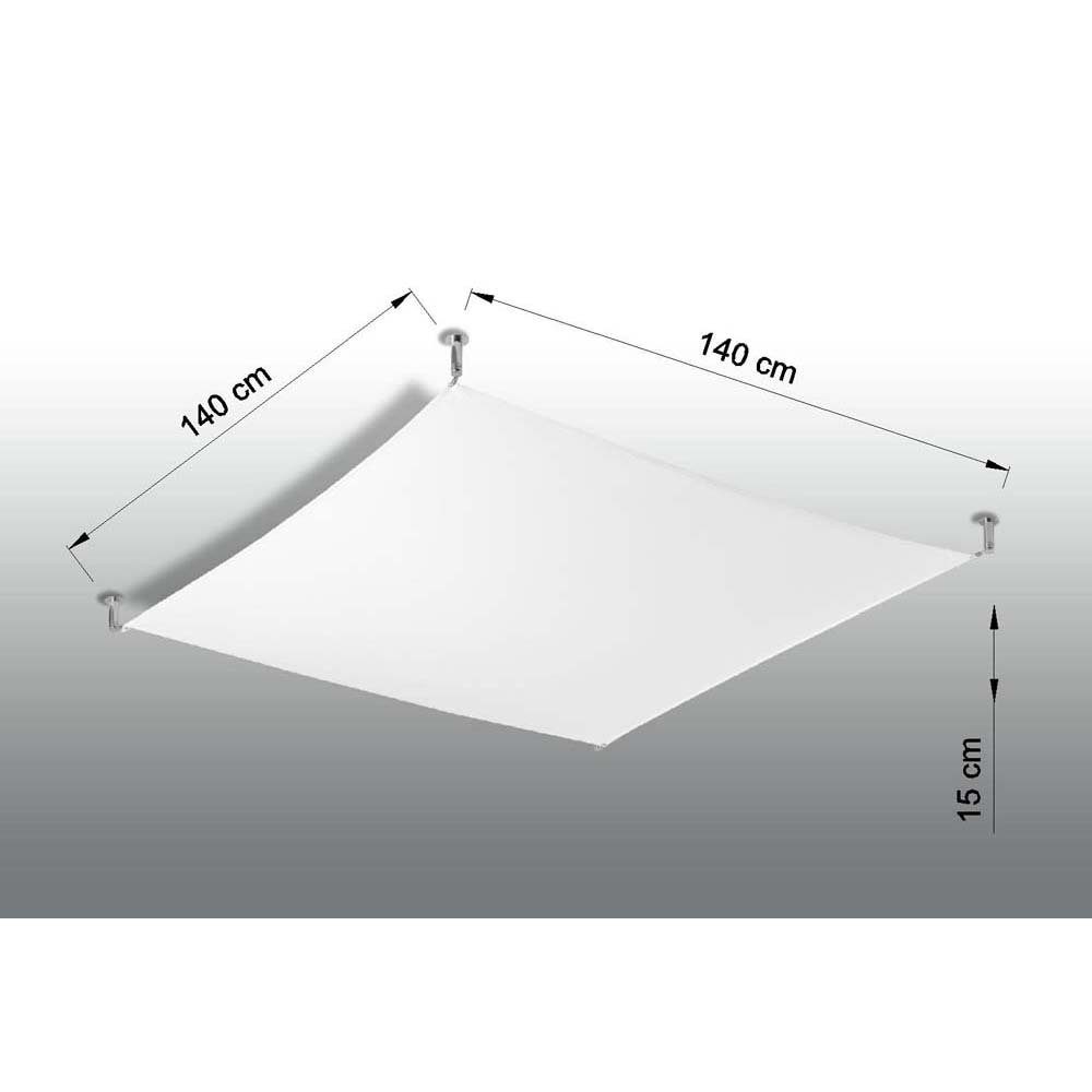 inklusive, Weiß L etc-shop Glas cm Stoff Chrom Deckenlampe Deckenleuchte 140 Deckenstrahler, nicht Leuchtmittel Stahl