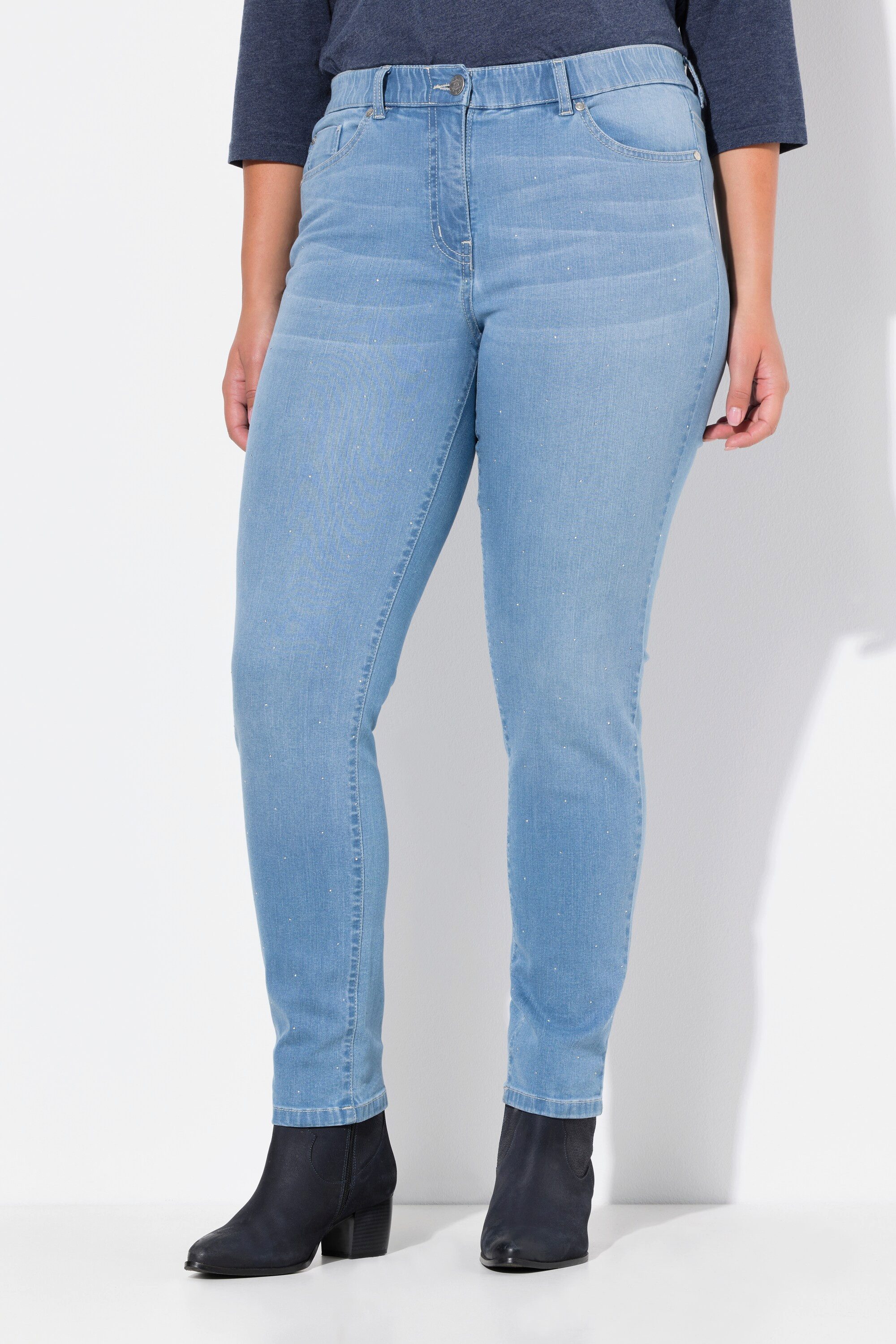 Ulla Popken Regular-fit-Jeans Jeans Sarah Ziersteine schmales Bein